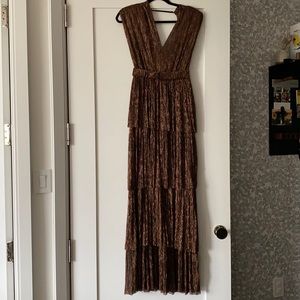 Sabina Musatev Tiered Metallic Dress - S